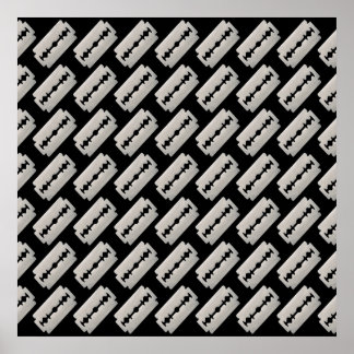 Punk Razor Blades Pattern Poster