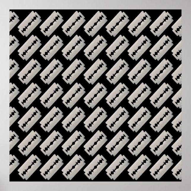 Punk Razor Blades Pattern Poster (Front)