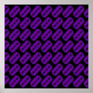 Punk Razor Blades Pattern Poster
