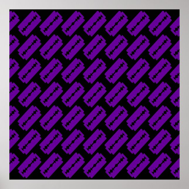 Punk Razor Blades Pattern Poster (Front)