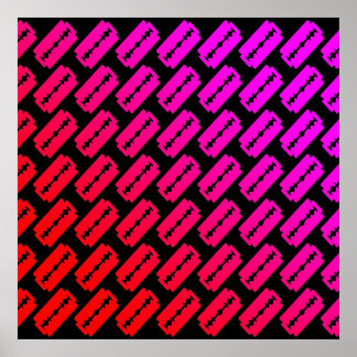 Punk Razor Blades Pattern Poster