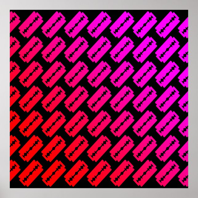 Punk Razor Blades Pattern Poster (Front)