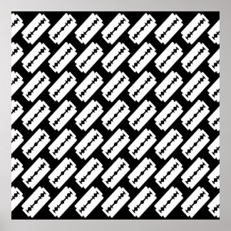 Punk Razor Blades Pattern Poster