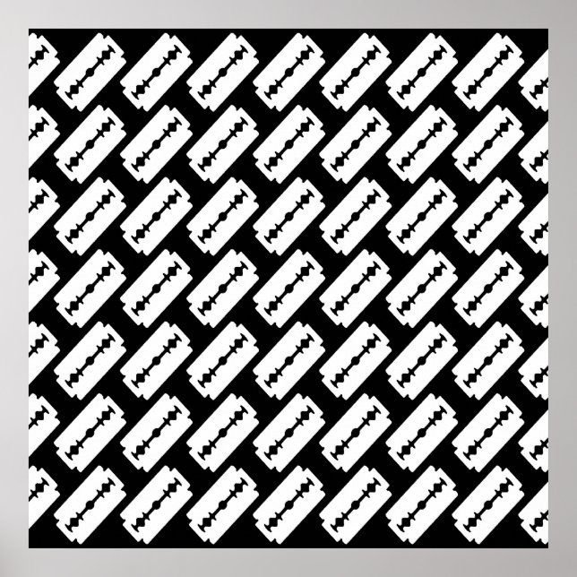 Punk Razor Blades Pattern Poster (Front)