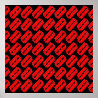 Punk Razor Blades Pattern Poster