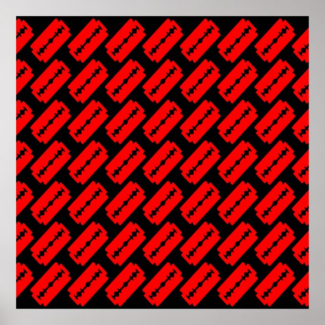 Punk Razor Blades Pattern Poster (Front)