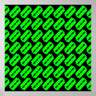 Punk Razor Blades Pattern Poster