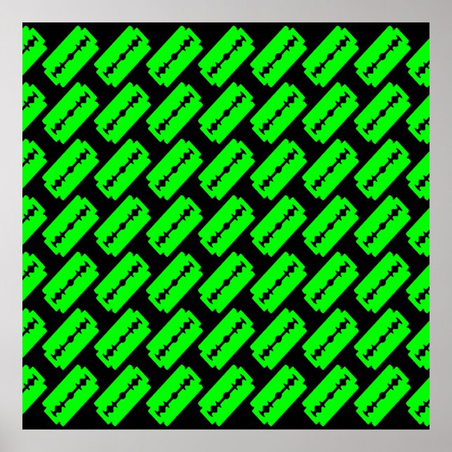 Punk Razor Blades Pattern Poster (Front)