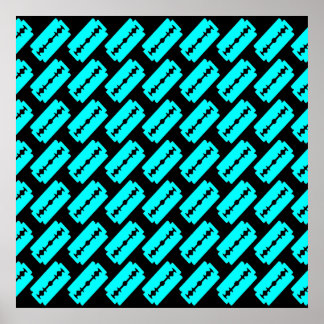 Punk Razor Blades Pattern Poster