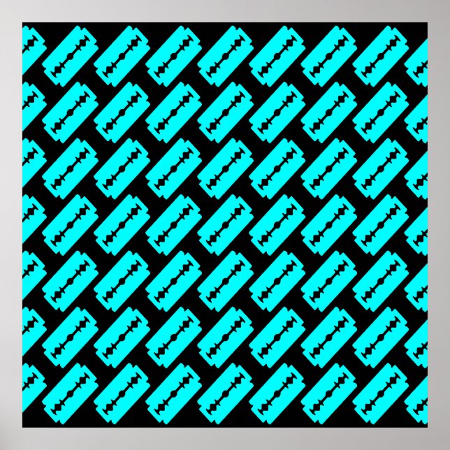 Punk Razor Blades Pattern Poster (Front)