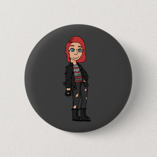 punk red head girl button
