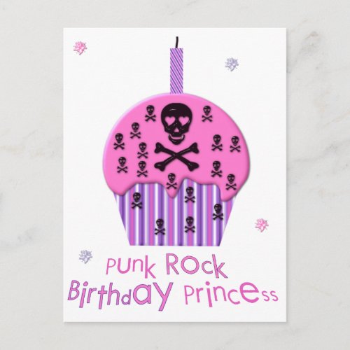 Punk Rock Birthday Princess Postcard