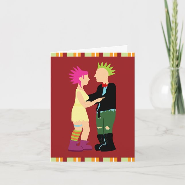 Punk Rock Bride and Groom Thank You Cards (Front)