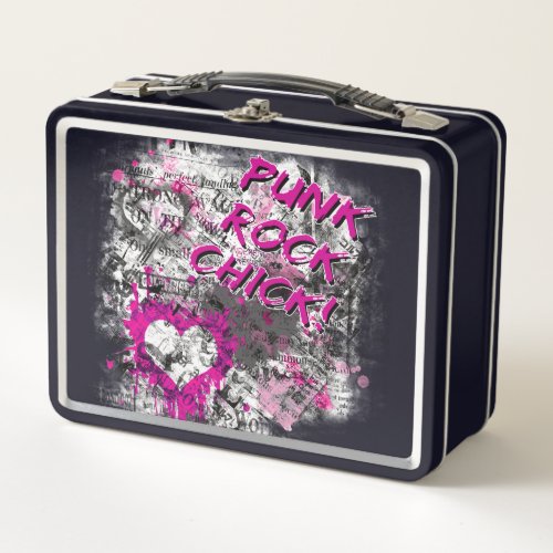 Punk Rock Chick Metal Lunch Box