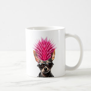 Punk Rock Chihuahua Pink Mohawk Music Lover Pet Do Coffee Mug