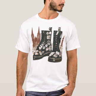 Punk Rock Combat Boots London Skyline Grunge Peace T-Shirt