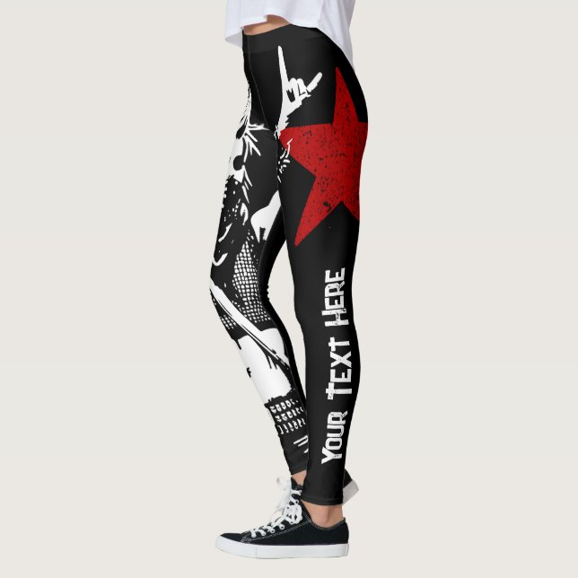 Punk Rock Custom Text 90s Grunge Street Art   Leggings (Left)