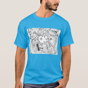 Punk Rock Design #14 Fantasy Ocean on Light Blue T-Shirt