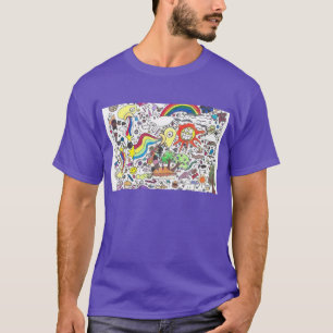 Punk Rock Design #5 Happy Color Purple T-Shirt