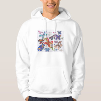 Punk Rock Doodle #28 Butterflies Color Hoodie