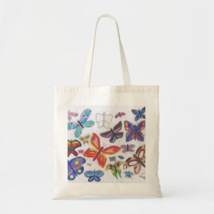 Punk Rock Doodle #28 Butterflies Small Tote Bag