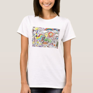Punk Rock Doodle #5 Happy Sunshine Color Women's T-Shirt