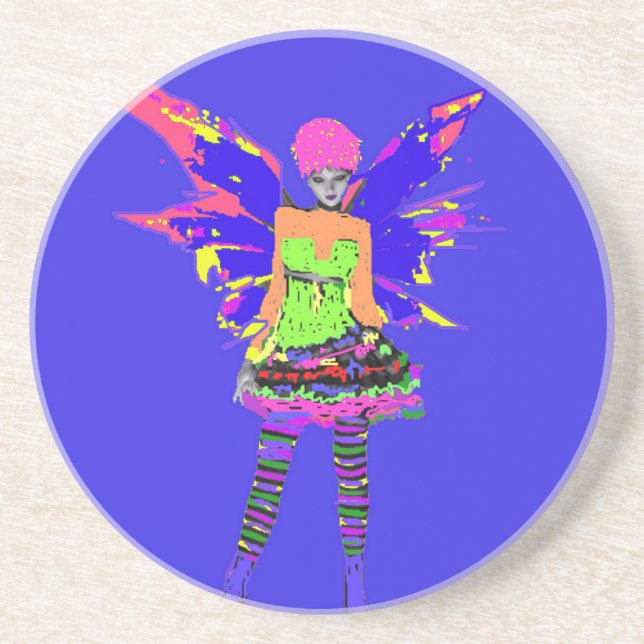 Punk Rock Fairy Drink Coaster (Front)