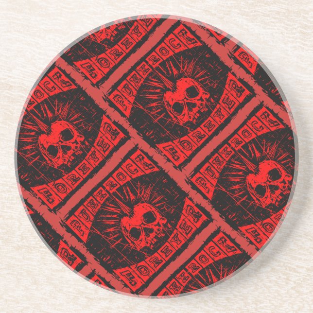 punk rock forever drink coaster (Front)