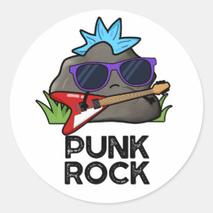 Punk Rock Funny Music Pun Classic Round Sticker