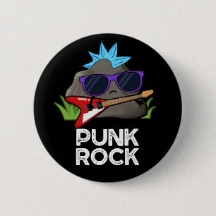 Punk Rock Funny Music Pun Dark BG Button