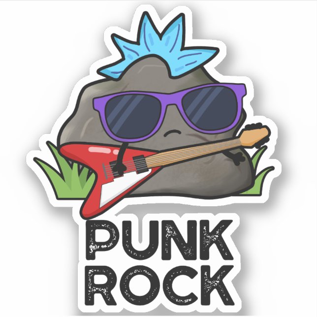 Punk Rock Funny Music Pun  Sticker (Front)
