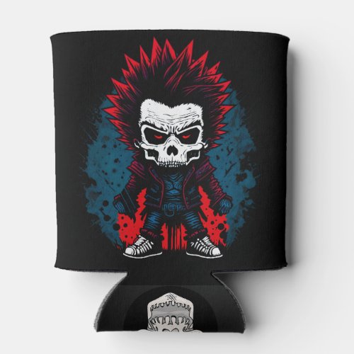 Punk Rock Grunge Zombie Colorful Skull Cool Design Can Cooler