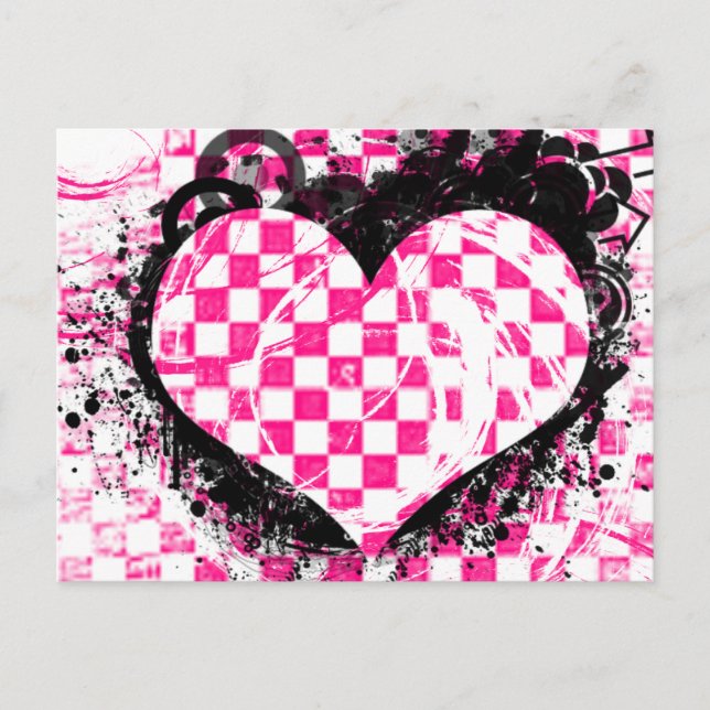 Punk Rock Love Wedding Bridal Shower Invitation Postcard (Front)