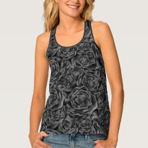 Punk Rock Monochromatic Roses Tank Top