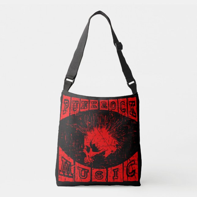 punk rock music crossbody bag (Front)