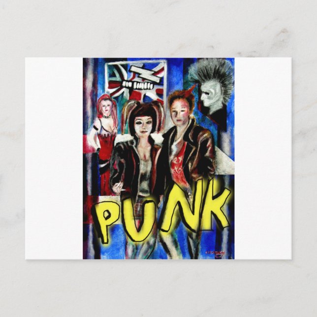 punk rock music fashion image postcard (Front)