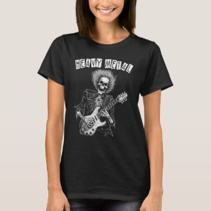 Punk Rock N Roll Skeleton Guitarist Heavy Metal T-Shirt