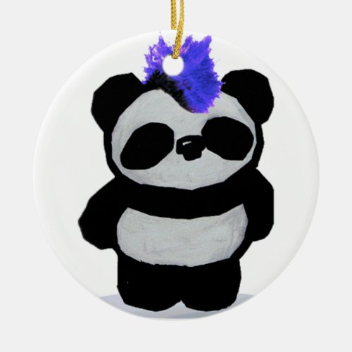 Punk Rock Panda Ornament