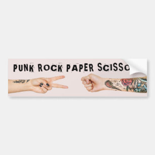 Punk Rock Paper Scissors Cool Fun Bumper Sticker