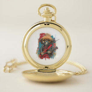 Punk Rock Pekingese � Rebel Dog Pocket Watch
