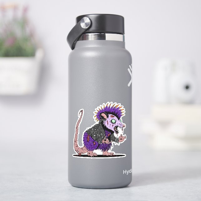 Punk Rock Possum Zombie Sticker (HydroFlask)