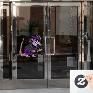 Punk Rock Possum Zombie Window Cling