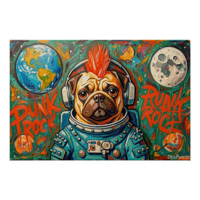 PUNK ROCK PUG ASTRONAUT 4 POSTER (Front)