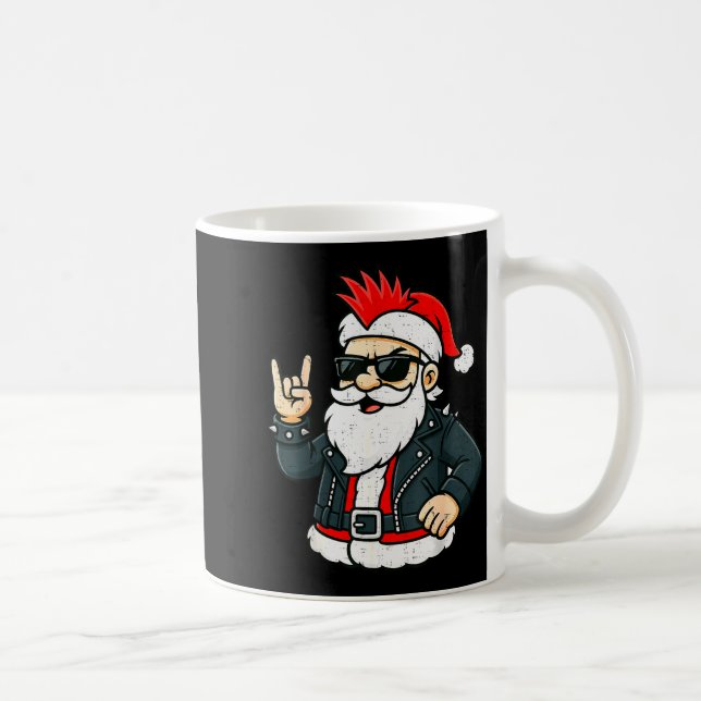 Punk Rock Santa Claus Emo Christmas Rocker Pajamas Coffee Mug (Right)