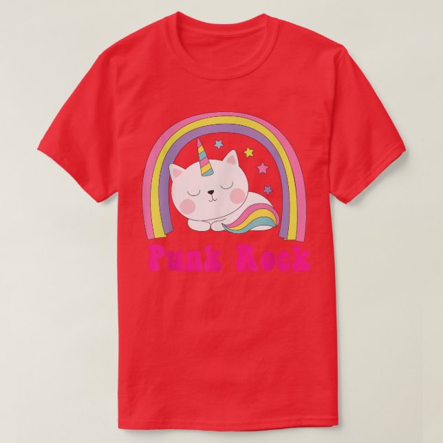 Punk Rock   Sarcastic Rainbow Funny Unicorn Punk M T-Shirt (Design Front)