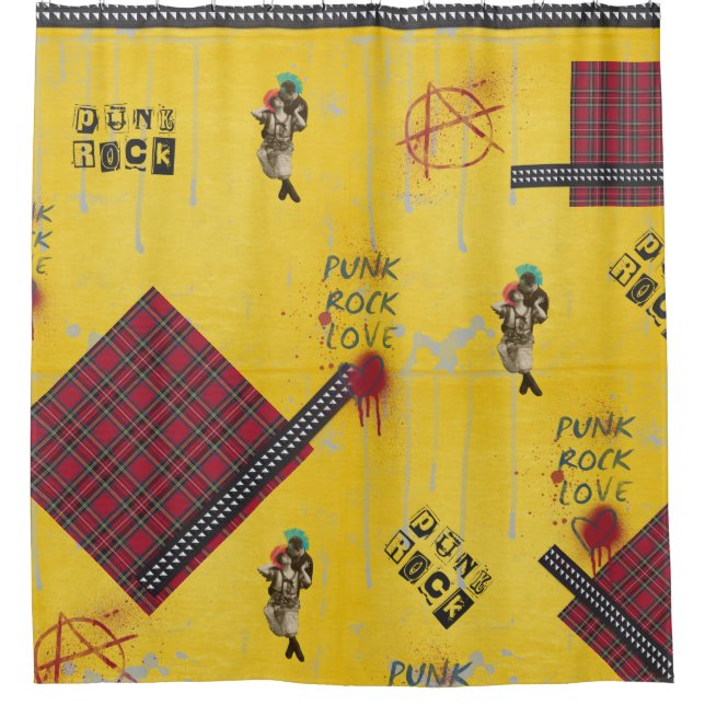 Punk Rock Shower Curtain (Front)