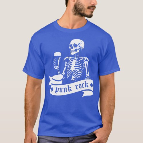 punk rock skeleton T_Shirt