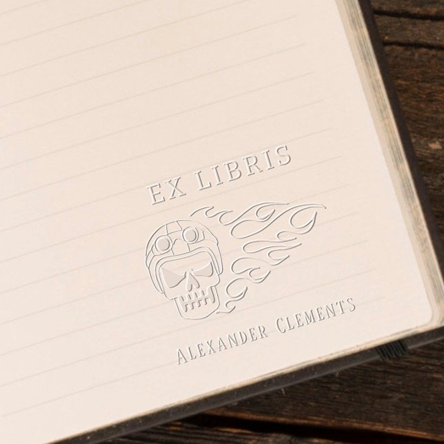 Punk Rock Skull Ex Libris Book Gothic Embosser (Creator Uploaded)