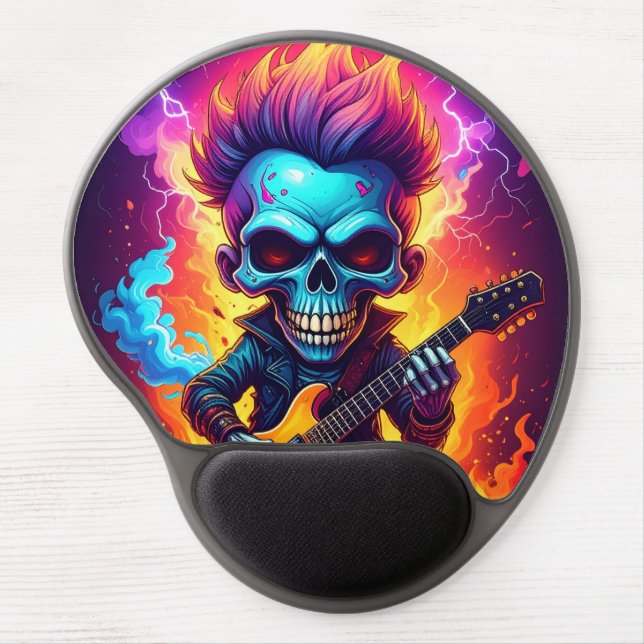 Punk Rock Skull Gel Mouse Pad (Front)