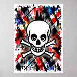 Punk Rock Skull Poster